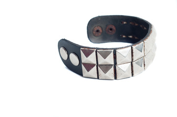 Rusty stud on white background