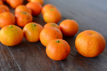 Fototapeta na wymiar Group of Oranges on the Table