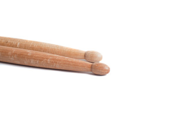 Chipped drumstick on white background