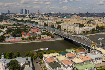 Fototapeta na wymiar Top view of the streets and squares of Moscow