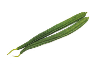 Fototapeta premium Fresh angle gourd on white background