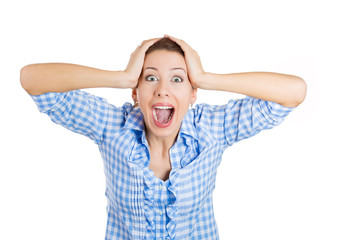 Excited, surprised, shocked woman