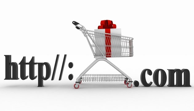 Concept of visiting e-business website. 3d illustration