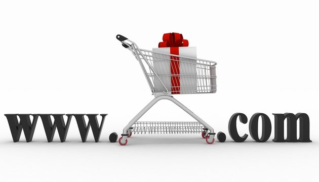 Concept of visiting e-business website. 3d illustration