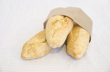 Freshly baked traditional bread rolls.