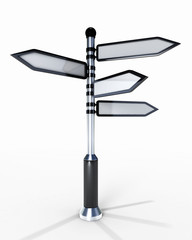 Blank directional road signs