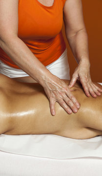 Woman receiving a professional massage and lymphatic drainage