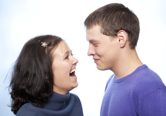 Beautiful loving couple smiling