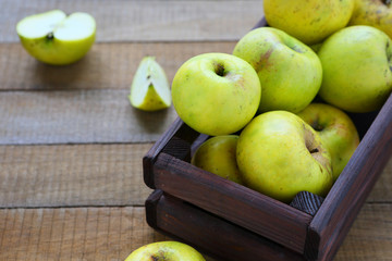 rustic apples in a box