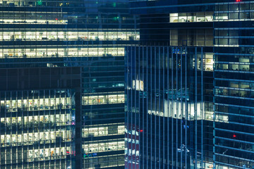 Fototapeta na wymiar Modern office building at night