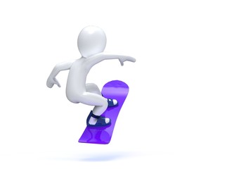 Winter Olimpic games. Snowboard. 3d man with snowbord