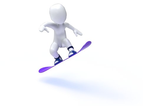 Winter Olimpic games. Snowboard. 3d man with snowbord