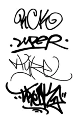 Foto op Plexiglas Graffiti geïsoleerde tags en graffiti set 3