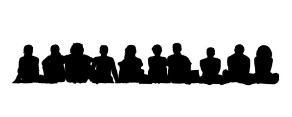 medium group of adults seated silhouettes 1