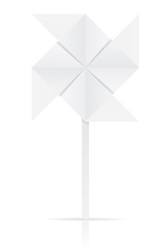 origami paper windmill vector illustration