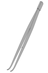 cartoon image of curved forceps