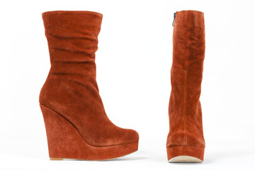 fashionable platform brown shoes