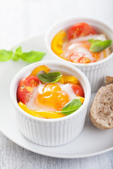 baked eggs with tomatoes and paprika