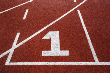 Running track with number 1, texture, background