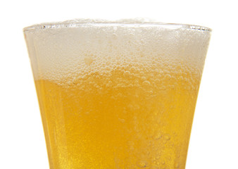 Beer pouring into glass, closeup