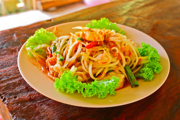 "Som Tam" or Thai papaya salad