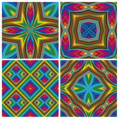 Psychodelic Pattern Set with optic 3D illusion