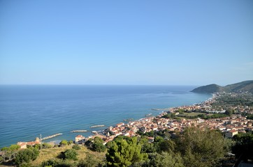 Fototapeta na wymiar Panoramic italian beach 