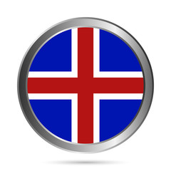 Iceland flag button.