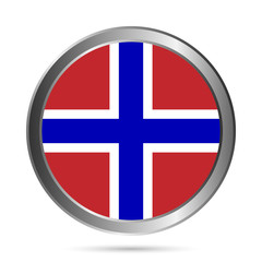 Fototapeta premium Norway flag button.