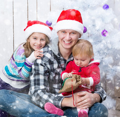 Christmas photo of a happy family