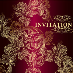 Luxury vector invitation card in vintage style