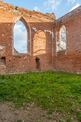 Ruins of gothic church from a red brick