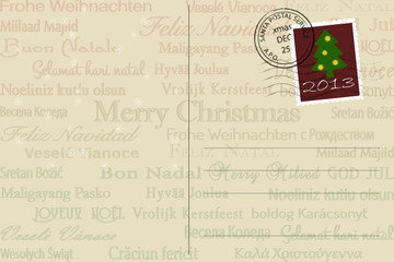 Postkarte mit Weihnachtsgüßen  
