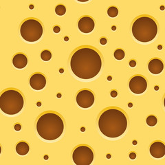 Seamless Cheese Pattern, Texture. Vector