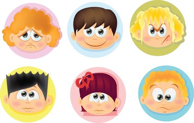 Мультфильм смешной дети с эмоциями