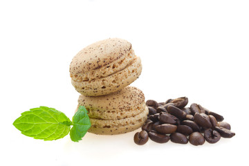 coffee   macaroons with raw beans