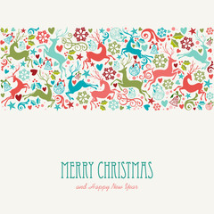 Merry Christmas and Happy New Year greeting card
