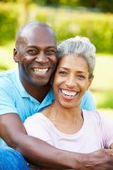 Outdoor Portrait Of Romantic Mature Couple