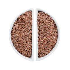 Two ceramic plates with flax seeds
