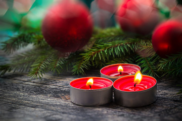 Christmas tree candle wooden Christmas © Yotka