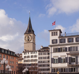 Obraz premium Zurich, St. Peter Church