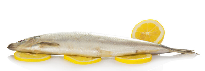 Herring on lemon slices