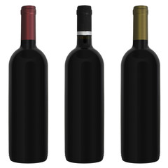 Three bottles red wine