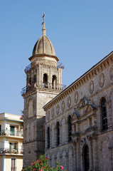 Fototapeta na wymiar church tower in Zakynthos town, Greece.
