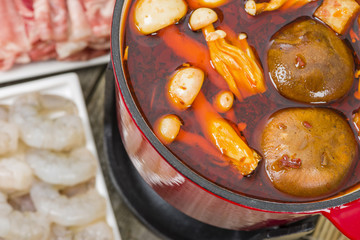 Szechuan Hot Pot - Spicy Chinese hot pot meal.