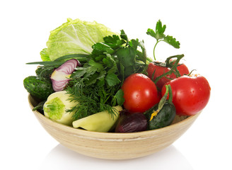 Fresh vegetables in a large bowl
