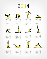 Yoga calendar 2014 for your design