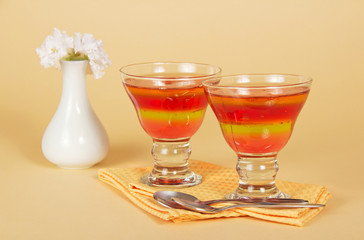 Two glasses with jelly