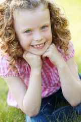 Outdoor Portrait Of Young Girl In Countryside