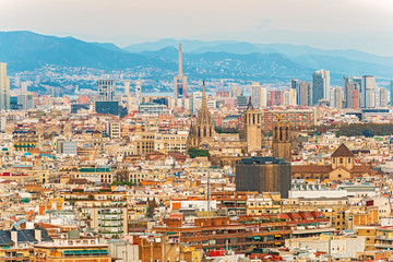 Fototapeta premium Barcelona aerial view